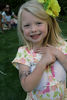 Eliana posing with her sea shells.