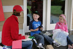 Opening the presents.  There were plenty!