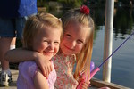 Olivia and Eliana ... fishing is fun!